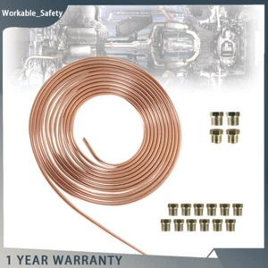 Brake Line Tubing Kit 1/4 OD 25 Ft & 3/8 *10, 7/16 *2, 9/16 *2, 1/2 *2 Fittings - Foto 1 di 11