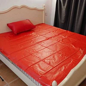 Red Wetlook PVC Style Bed Sheet - Washable Waterproof-210*210cm Roleplay - Picture 1 of 14
