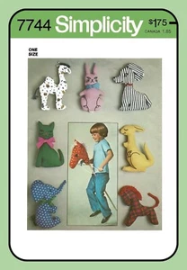 Hobby PATRÓN CABALLO PEQUEÑOS JUGUETES DE PELUCHE gato conejito perro + simplicidad 7744 de colección 1976 - Imagen 1 de 6