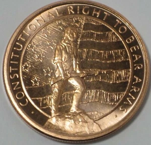 KONSTITUTIONELLES RECHT, WAFFEN ZU TRAGEN 1 OZ ZWEITE Änderung .999 kupfermünze - Bild 1 von 3