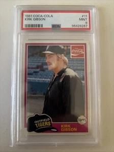 1981 Coca-Cola #11 Kirk Gibson RC PSA 9 - Picture 1 of 2