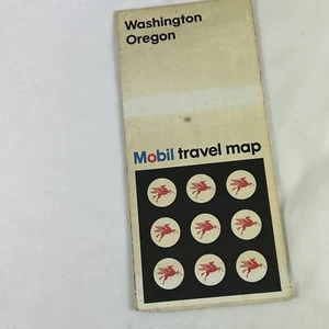 Washington Oregon Road Map Mobil Travel Map 1973 Discover America Best By Car - Picture 1 of 8