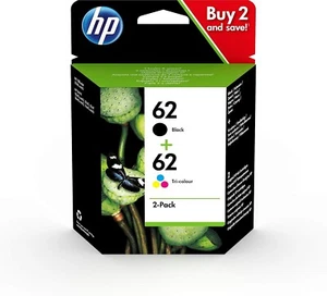 HP N9J71AE 62 Original Ink Cartridges, Black and Tri-color, Multipack, Pack of 1 - Picture 1 of 1