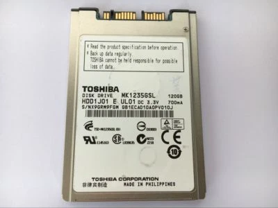 TOSHIBA MK1235GSL 120GB Micro Sata Hard disk FOR Lenovo Thinkpad x300 x301 T400s - Image 1 of 4