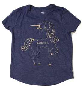 Preowned- Old Navy Short Sleeve Unicorn Graphic Top Girls (Size L/10-12) - Picture 1 of 6