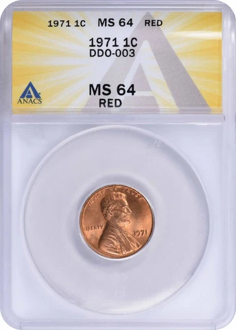1971 Lincoln Cent MS64RD ANACS DDO 3 Cover