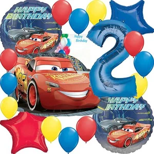 Cars 3 Party Supplies Lightning MQueen Balloon Decoration Bouquet 2nd Birthday - Picture 1 of 1