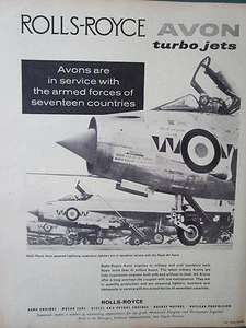 7/1961 PUB ROLLS-ROYCE AVON TURBO JETS BAC LIGHTNING RAF ORIGINAL AD - Picture 1 of 1