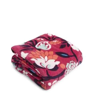 Vera Bradley Wohndecke Bloom Berry 80 x 50 Zoll Blumen Fleece weiche Runde Auto - Bild 1 von 5