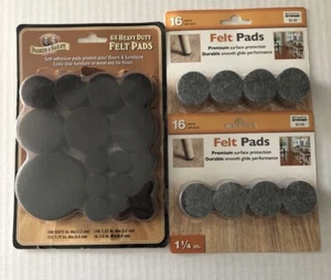 3 Packs Felt Pads 2. Pack 16 Each 1 1/4 Inch I. Pack 66 Various Sizes 2 Missing - Picture 1 of 5