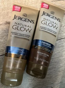 LOT (2) JERGENS NATURAL GLOW FIRMING MOISTURIZER MEDIUM DEEP SKINTONES 7.5 FL OZ - Picture 1 of 1