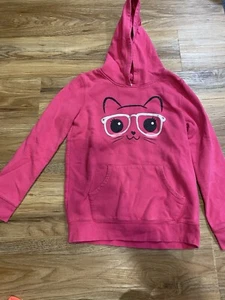 Circo 14/16 Girls Pullover Hoodie Cats  with Glasses Good Condition - Picture 1 of 6