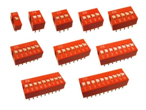 Interruptor DIP interruptor de codificación 1 2 3 4 5 6 7 8 9 10 polos RM 2,54 interruptor deslizante - Imagen 1 de 22