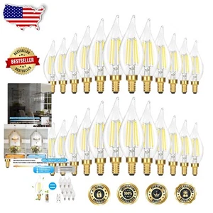 Illuminate Elegance: 24 Dimmable E12 Candle Bulbs, 40W Equivalent, 460 Lumen - Picture 1 of 9