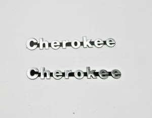 Jeep Cherokee XJ 84-01 OEM Logo Plate Emblem Decal Pair FREE SHIP - Bild 1 von 4