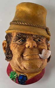 Vtg Bossons Chalkware Paddy Irishman Character Head Wall Art England 1969 - Picture 1 of 12
