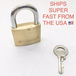 Brinks Brass Hardened Steel Security Padlock Keyed #D2317 - Picture 1 of 6