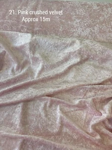 Pink CRUSHED VELVET FABRIC Remnant Velour Material 150cm Wide 5 M For £20 - Picture 1 of 1