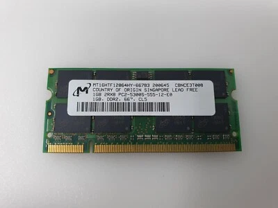 Apple MacBook Pro A1211 2006 15" RAM Memory 1GB PC2-5300S MT16HTF12864HY-667B3 - Image 1 of 4