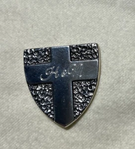 James Avery Sterling Silver Pocket Charm Double Sided Cross Shield, Personalized - Picture 1 of 3