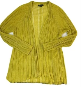 Eileen Fisher Womens Medium Linen Ribbed Lightweight  Cardigan Sweater Petite S - Picture 1 of 7