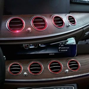 8x Red Air Vent Outlet Innenring Abdeckleiste für Mercedes Benz E-Klasse W213  - Bild 1 von 9