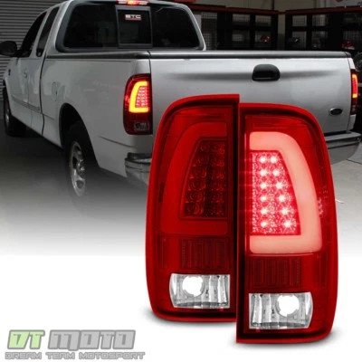 1997-2003 Ford F-150 1999-2007 F-250 F-350 Red LED Light Tube Tail Lights Lamps - Image 1 of 4