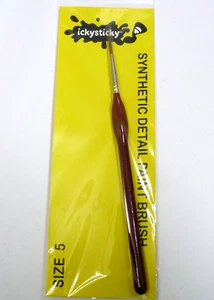 IckySticky synthetic single hobby detail paint fine round tip brush Size 5 - Picture 1 of 3