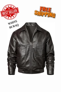 Men’s Lambskin Leather Aviator Jacket – Vintage Flight Bomber Style - Picture 1 of 4