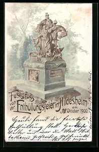 Künstler-AK Hildesheim, Denkmals-Enthüllungsfeier Oktober 1900 1900  - Picture 1 of 2