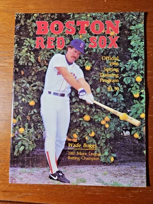 1986 BOSTON RED SOX Spring Training Program WADE BOGGS on cover - Image 1 of 4