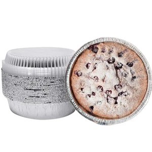 7'' Inch Round Tin Foil Pans Disposable Aluminum Pans with Clear Lids (30 Pac... - Picture 1 of 8