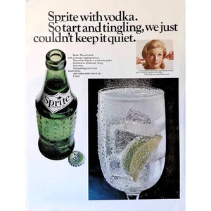 Sprite 1966 Printwerbung Sprite mit Wodka Tarte und prickelndem Soda Schnaps 11x14 Soda - Bild 1 von 3