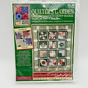 QUILTERS GARDEN Block MARCH 1997 VINTAGE Jo-Ann Quilt Kit Tulip NEW SEALED - Picture 1 of 5
