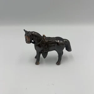 Vintage 1950's Small Solid Pot Metal Copper Horse Statue Figure 2.5”x 2.5” mini - Picture 1 of 4