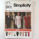 Simplicity 9878 Suit Skirt Jacket Collar Less Long Shor Ladies New Uncut Pattern