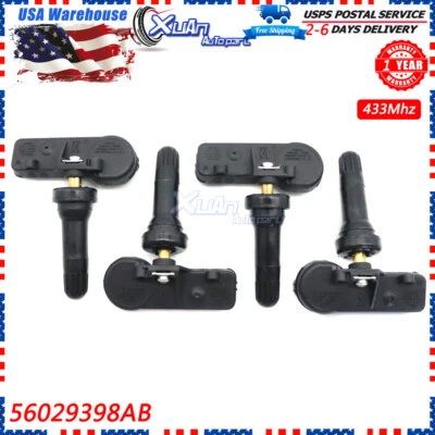 (4) NUEVO 56029398AB 68241067AB para SENSOR DE PRESIÓN DE NEUMÁTICOS CHRYSLER DODGE JEEP TPMS Foto 1 de 4