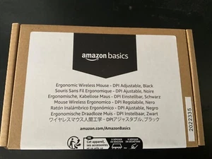 Amazon Basics Ergonomic 2.4 Ghz Wireless Optical PC Mouse, DPI Adjustable, Black - Picture 1 of 8