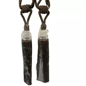 Hallmart Collectibles Acrylic Tie Backs Drapery Curtains Tassels Dark Brown (2) - Picture 1 of 4