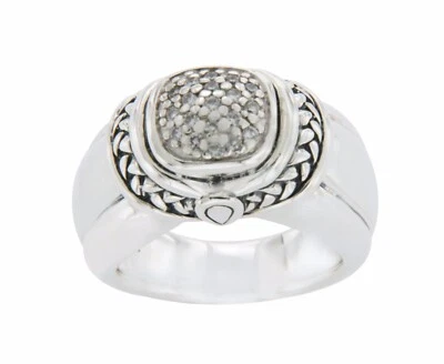 ¦Anillo de compromiso Scott Kay de plata de ley 925 con diamantes talla 6,5 »U44 Foto 1 de 4