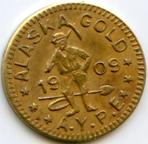 1909 AYPE 1/4 DWT, Alaska Gold Miner, Hart's Coins of the West / Rare AMRQ-1 HR7 Cover