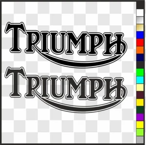 Triumph 2 decals stickers x 2 motorcycle quad laptop etc. various sizes/colours - Picture 1 of 4