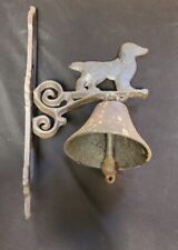 Vintage Cast Iron Dog Pointer Wall Mounted Dinner Bell 13” High 8” Wide