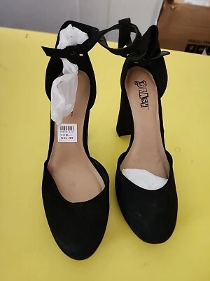 Zapatos de salón Brash para mujer Stassi negros de gamuza sintética con plataforma talla 8,5 medianos Foto 1 de 4