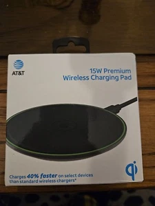AT&T 15W FastCharge Wireless Charging Pad iPhone/Android Battery Charger - Picture 1 of 3
