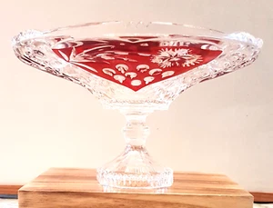 vintage cut Lead crystal fruit bowl ruby design - Picture 1 of 2