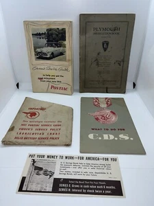 Original 1935 Plymouth Instruction Book & 1951 Pontiac Owners Service Guide Set - Picture 1 of 18