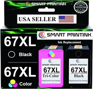 67XL Ink Cartridge Replacement for HP 67 XL (Black & Tri-Color) Smart Printink - Picture 1 of 5