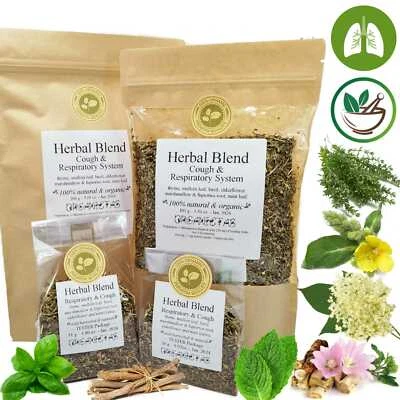 ORGANICTAS Miscela di rimedi erboristici respiratori, polmoni sani, tosse, bronchite, asma, ect...