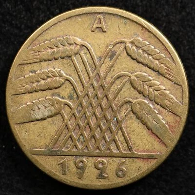 Germany Weimar 10 Reichspfennig 1926A, Coin, Inv#F344 - Image 1 of 2